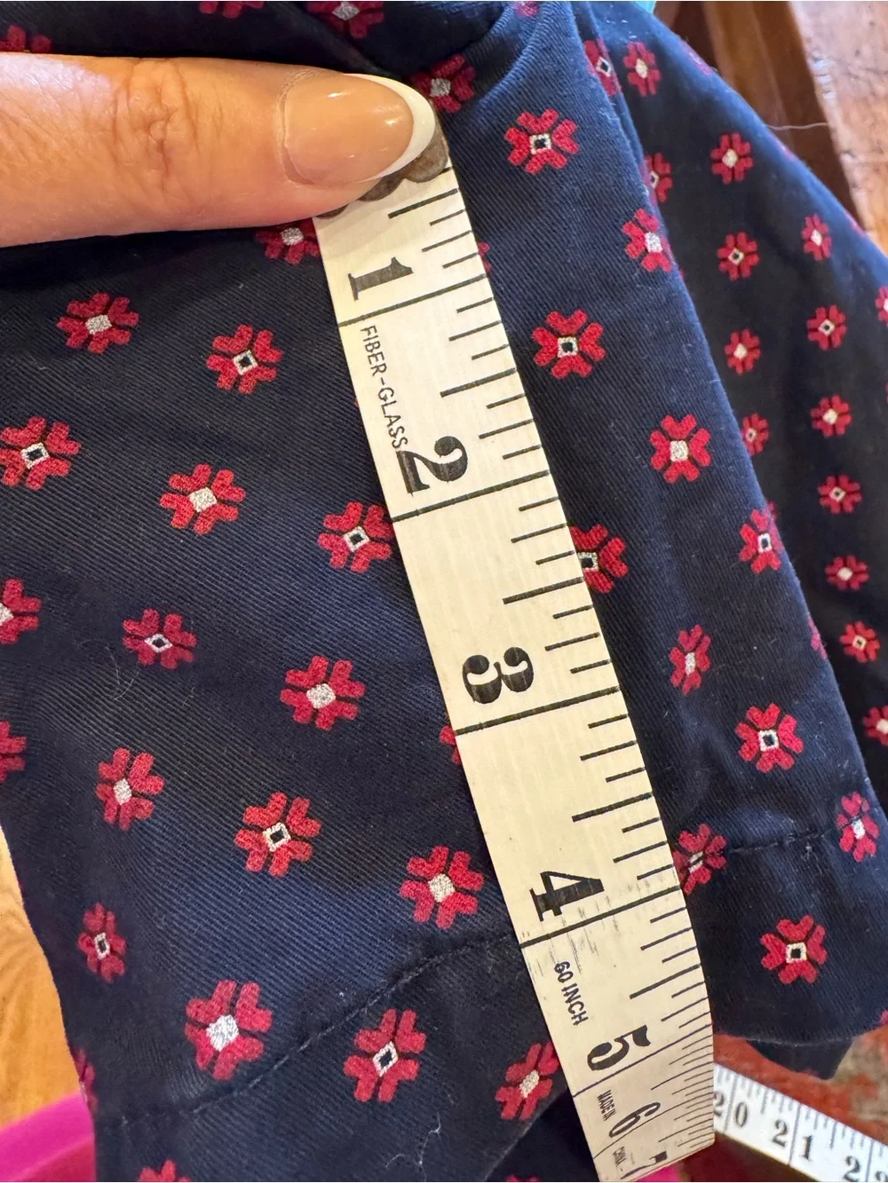 Tommy Hilfiger Navy Shorts with Pink Dot Pattern-100% cotton